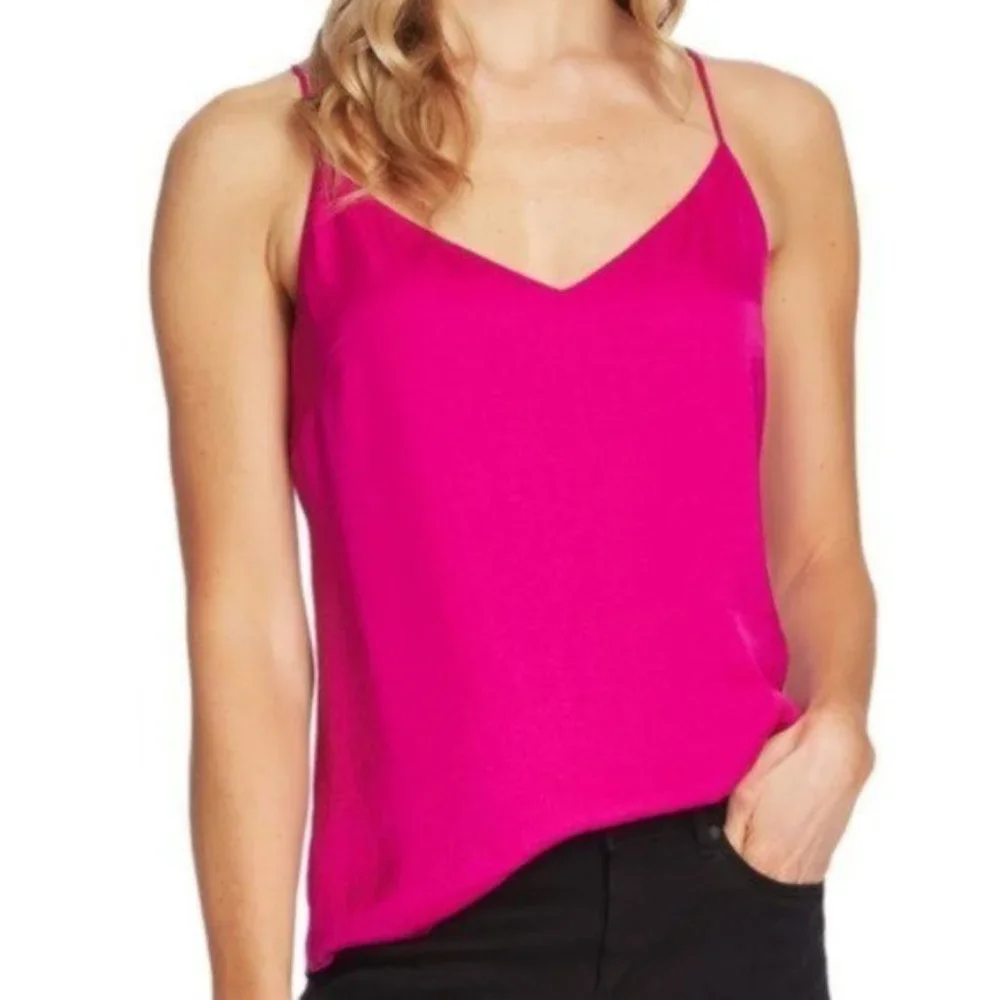 Vince Camuto Lace Up Back Rumpled Satin Camisole